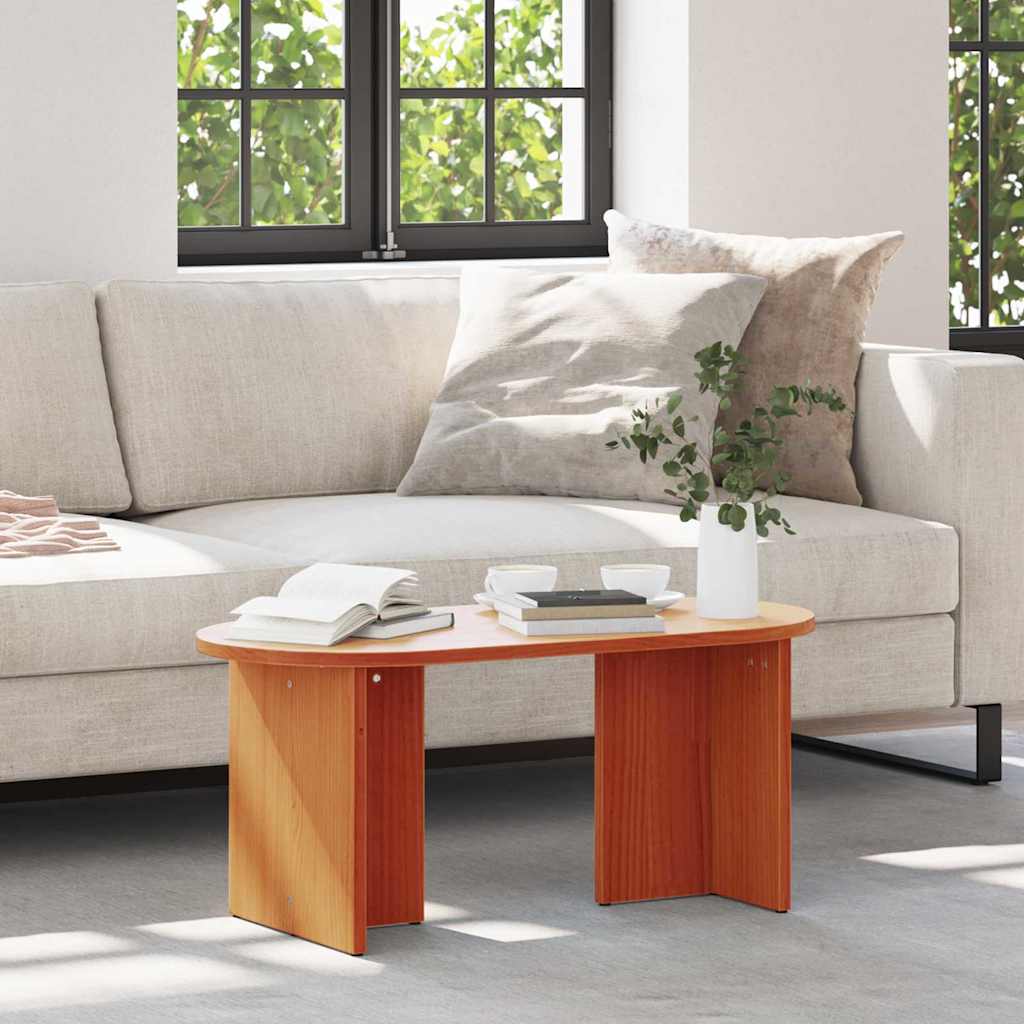 Couchtisch Wachsbraun 80 x 39,5 x 35 cm Massivholz Kiefer